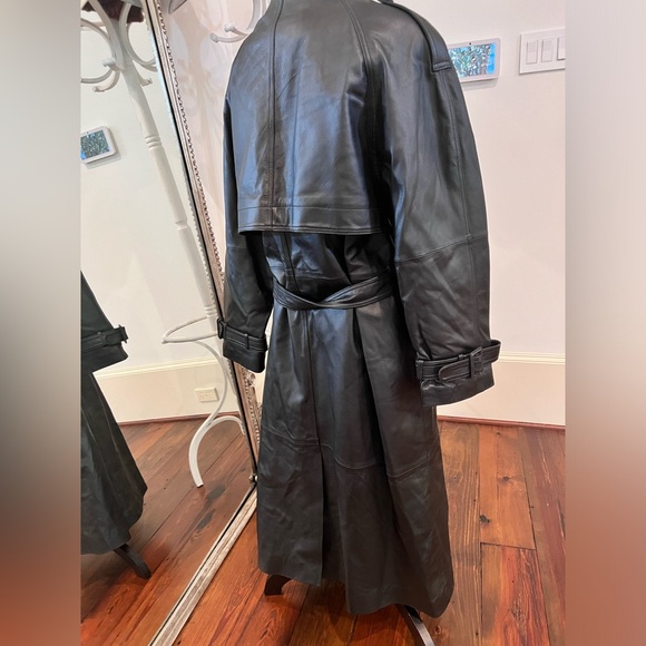 Leather Trench coat long brand new without tag unisex - Picture 2 of 14